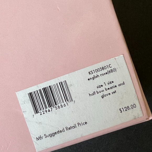 KATE SPADE NEW YORK Women's Classic "English Rose" Hat & Glove Boxed Set NIB - Picture 7 of 7